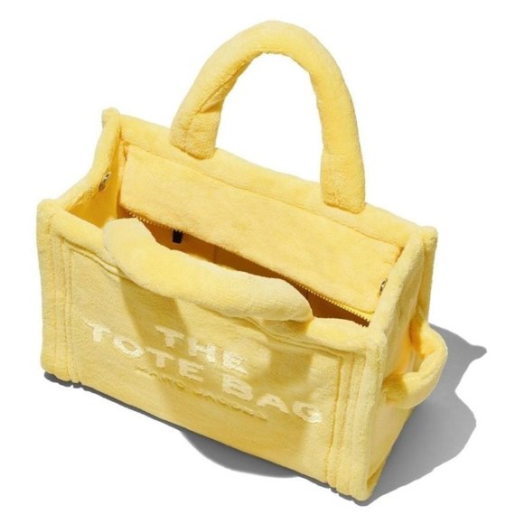 NEW Marc Jacobs The Terry Tote Yellow Medium Soft Terry Fabric Crossbody Handbag - Picture 5 of 8